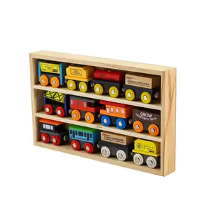 Pretend play toys montessori early education gifts magnets wooden train toy