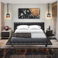Lit à sommier tapissier moderne en métal, taille Queen, grand plateau, rembourrage en coton, éponge haute élasticité, design doux, meubles de chambre à coucher