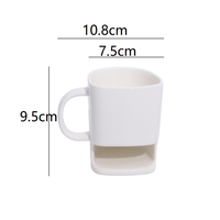 Porte-biscuits en céramique avec logo personnalisé, support de poche, biscuits vierges pour sublimation, tasse à café au lait, tasse à tremper avec poches à dessert