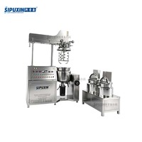 Machine d'émulsification homogénéisante sous vide industrielle 300L à moteur AC avec chauffage pour la production de dentifrice à haute viscosité et un mélange précis