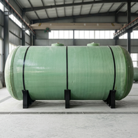 Tanque de Almacenamiento Horizontal de Plástico Reforzado con Fibra de Vidrio (PRFV), Utilizado para Almacenar Líquidos Corrosivos