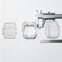 Boîtier de montre en saphir transparent avec revêtement anti-traces de doigts AF à dégradé extérieur, rectangulaire, carré, personnalisé en usine