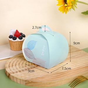 Bán buôn giấy dùng một lần <span class=keywords><strong>Mini</strong></span> Cupcake hộp với xử lý di động không thấm nước lấy đi món tráng miệng bao bì Matt cán kết thúc - Product Image 3