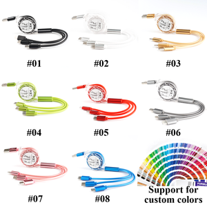 Promo Quà Tặng biểu tượng tùy chỉnh 3 trong 1 Điện thoại Di động Cáp USB iPhone sạc nhanh USB Micro Loại C Android ngày Cáp chuỗi đa dây - Product Image 2