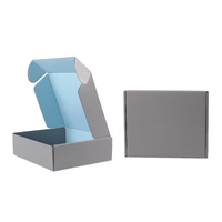 Boîte d'expédition en carton recyclé avec fermeture éclair et bande de déchirement, impression personnalisée, emballage pour e-commerce, boîtes en carton ondulé