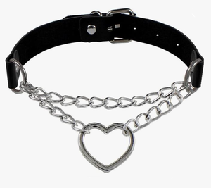 Collane girocollo in pelle nera con cuore Punk - Product Image 4