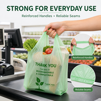 Sacs de courses réutilisables en PBAT PLA biodégradable personnalisés avec impression de logo pour les supermarchés et la vente en gros