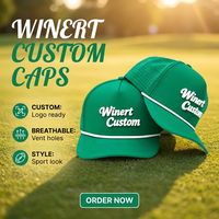 Gorra de Golf de 5 Paneles con Cuerda Perforada Cortada a Láser, Parche de Goma PVC Personalizado con Logotipo, Gorras de Béisbol Impermeables, Gorras Deportivas