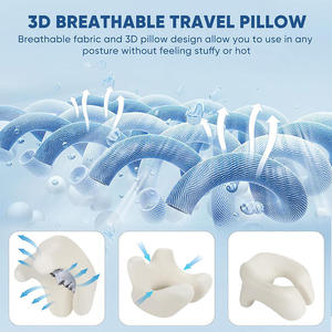 Oreiller ergonomique en mousse à mémoire de forme, nouveau design, pour le sommeil en voyage, soutien cervical personnalisé pour avion et voiture. - Product Image 2