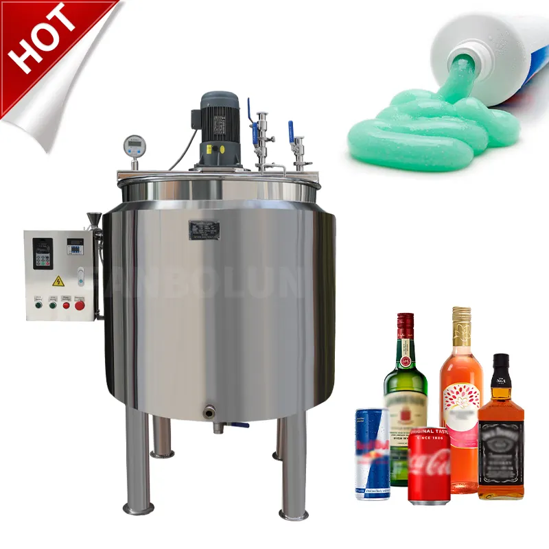 SS316L Shampoo Stainless Steel Washing Agitate Tank Double Jacketed Food Juice Beverage Mixing Tank with Agitator