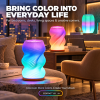 Lampe de table LED décorative rechargeable à impression 3D RGB 16 couleurs pour chambre, salon et bureau – Offre Spéciale