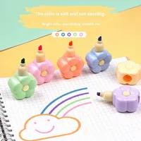 Mini Marcadores Creativos con Diseño de Pata de Gato/Flor/Pulpo/Corazón/Oso Pequeño, Multicolores, Punta Oblicua, para Niños