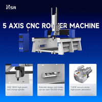 Router CNC de 5 Ejes HSR Atc de Alta Rigidez para Trabajos en Madera, Fresadora 3D Marina con Motor de Husillo de 9kW