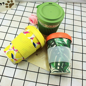 Couvercle et couvercle en silicone personnalisés, tasse à café <span class=keywords><strong>réutilisable</strong></span> en fibre de <span class=keywords><strong>bambou</strong></span> - Product Image 3