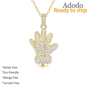 Factory Eco-friendly <b>Copper</b> 14k Gold Filled Gloves Style Insert Zircon Jewelry High Quality Dainty Woman Personalize Necklace - Product Image 1