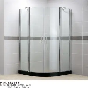 Porte de douche en verre trempé temporaire, Design sur mesure, cm