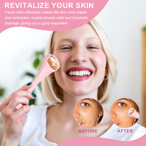 ミニフェイスアイスローラーマッサージャーステンレススチールヘッドビューティースキンケアツールアイクリームアプリケーター顔の腫れを和らげる - Product Image 5