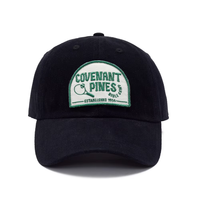 Casquette de baseball unisexe en sergé de coton, personnalisable avec patch tissé et broderie, style vintage, visière souple et incurvée, pour homme