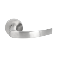Poignée de porte moderne en acier inoxydable brossé SUS304, courbée, avec roseau rond, pour porte intérieure en bois