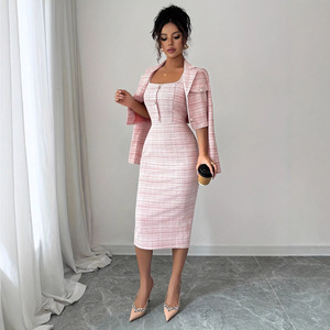 Abbigliamento Femminile all'Ingrosso, Elegante Abito da Sera, <span class=keywords><strong>Set</strong></span> 2 Pezzi, Completo <span class=keywords><strong>Blazer</strong></span> alla Moda per Feste e Appuntamenti - Product Image 4