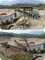 Concasseur à marteaux compact de type boîte pour la production de gravier et d'agrégats en carrière, concassage de roches moyennement dures
