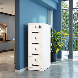 Meilleures ventes - Armoire à tiroirs en métal ignifuge moderne à 4 tiroirs, verrouillable, armoire de classement de bonne qualité, mobilier de bureau en acier - Product Image 1