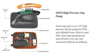 <span class=keywords><strong>Compresseur</strong></span> <span class=keywords><strong>d</strong></span>'<span class=keywords><strong>air</strong></span> rechargeable SUP 20PSI <span class=keywords><strong>pour</strong></span> tente PVC SUP Assault Boat avec arrêt automatique - Product Image 5