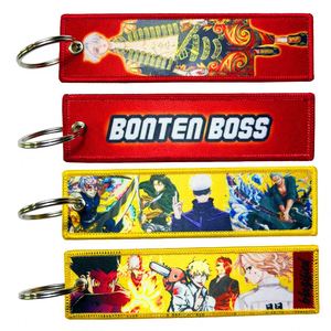 Custom Double Sided Logo Personalized Cartoon Embroidery Anime Fabric Woven <b>Tag</b> Keychain Key Chain Patches - Product Image 4