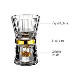 Nouvelle arrivée personnalisée à la main K9 cristal diamant coupe or feuille de verre à Shot tasse avec jante en or - Product Image 6