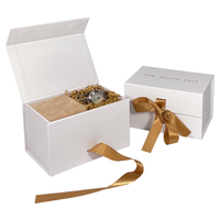 Boîte de papier magnétique rigide mate boîte de papier cadeau boîte d'emballage pour montre emballage affichage stockage avec remplissage raphia déchiqueté
