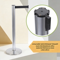 Poteau de signalisation de qualité professionnelle avec sangle en nylon de 2000 mm et hauteur de 1000 mm pour la gestion des files d'attente à l'aéroport ou à la banque