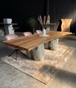 2025 Muchas críticas positivas Muebles de madera Borde vivo Cocina Restaurante Oficina Losa de madera de nogal Mesa de comedor - Product Image 2