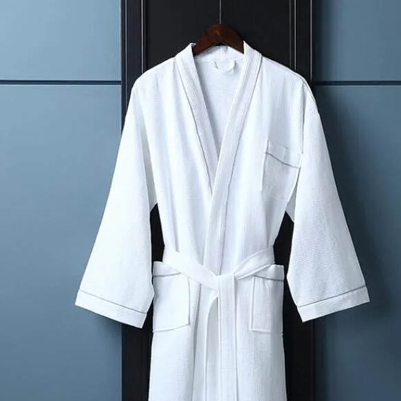 Hotel Unsix Bathrobe Warm Pajamas Sleep Wear Bath Robe Plain Gift Classic OEM Pockets Waffle Technics