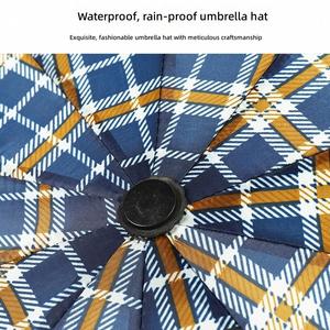 Parapluie d'affaires manuel épais à dix baleines, classique à carreaux, pour hommes, grande taille, vente en gros - Product Image 3