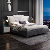 Ensemble de lit modulaire convertible européen avec options de taille Queen/King, meubles de chambre en bois doux