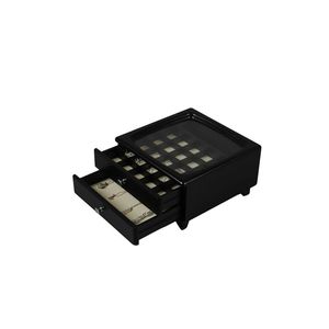 DS Rectangle High Gloss <b>Black</b> 2-Layer Crafted Storage Customized Wood Modern Jewelry <b>Gift</b> <b>Box</b> - Product Image 5