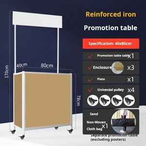 Hiện đại sắt bánh di động hiển thị đứng có thể gập lại bảng quảng cáo Xe đẩy nhỏ cho đẩy gian hàng nếm sàn di động - Product Image 2