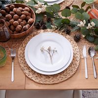 Sets de table en jacinthe d'eau faits à la main pour mariage et Noël, napperons tressés, dessous de plat, sets de table de salle à manger, sous-verres