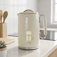 Bouilloire électrique domestique intelligente à double paroi avec affichage LED numérique, sans fil, en acier inoxydable SUS304, multifonction, température réglable