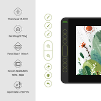 Tablette graphique Huion Kamvas 12 avec écran pour le dessin professionnel, affichage du stylet à lamination complète