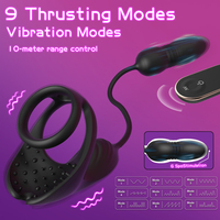 S-Hande Hoden stimulation Schub Cockring Vibrations ring Paar Drahtlose Fernbedienung Anal Plug Sexspielzeug Männlicher Mann