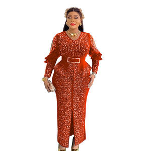 Vestido de Noche Elegante con Lentejuelas a Rayas, Escote en V, Ropa de Mujer, Vestidos Largos de Cóctel - Product Image 2