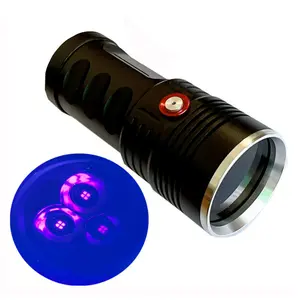 Luz Led púrpura recargable por USB, linterna táctica UV profesional, escorpión, UV