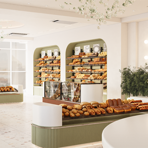 Design d'Interni per Caffetteria <span class=keywords><strong>e</strong></span> Pasticceria, Personalizzazione Completa della Stanza, Vetrina Espositiva in Vetro, Bancone Bar, Decorazione per Negozio di Caffè - Product Image 3