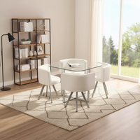 Großhandel Hochwertige Runde Esszimmer-Sets 1 Tisch 4 Stühle Viersitzer Wohn-Esszimmer Moderne Kleine Esszimmer-Sets
