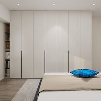 Lampu LED Terintegrasi Modern Lemari Pakaian Terpadu Desain Minimalis Solusi Penyimpanan Khusus untuk Furnitur Kamar Tidur Rumah Umum