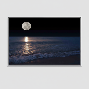 Enchanted Night: Printed <b>Canvas</b> Artwork of a Moonlit Seascape,WHITE <b>FRAMED</b> <b>CANVAS</b> - Product Image 2