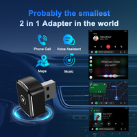 Adaptador Inalámbrico CarPlay 2 en 1, Dongle USB-A, Bluetooth 5.4, WiFi de Doble Banda para iPhone, Android Auto, Estéreo de Auto OEM