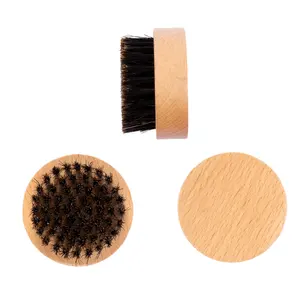 Customized Mens Beard Brush Barber Portable Mini Round Beard Brush With Wood Boar Bristle Men Personal Care Men's Beard 3-5days