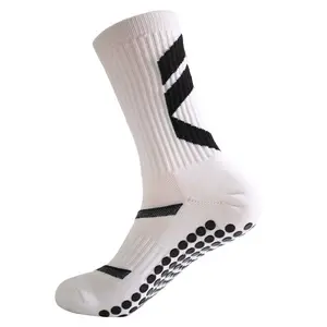 Diseño personalizado de poliéster Spandex antideslizante agarre antideslizante fútbol calcetines de fútbol